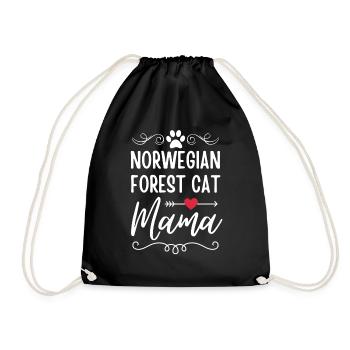 Norwegische Waldkatze Mama - Turnbeutel - Schwarz - Vorne