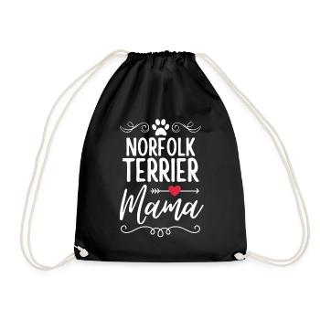 Norfolk Terrier Mama - Drawstring Bag - black - Front