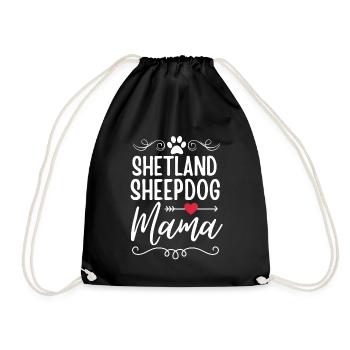 Shetland Sheepdog Mama - Drawstring Bag - black - Front
