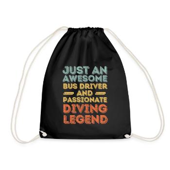 Bus drivers dive retro - Drawstring Bag - black - Front
