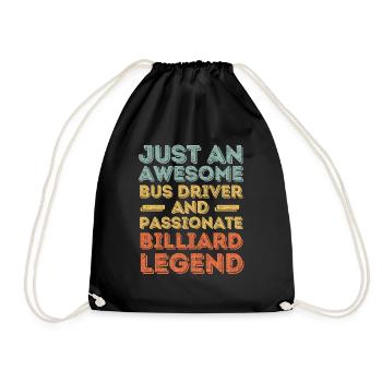 Busfahrer Billard retro - Turnbeutel - Schwarz - Vorne