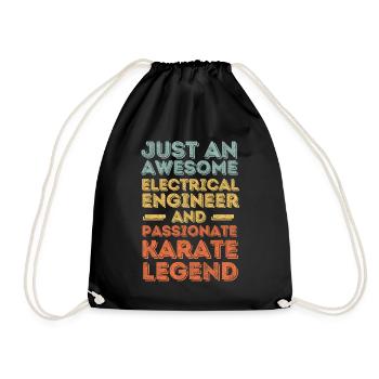 Elektroingenieur Karate retro - Turnbeutel - Schwarz - Vorne