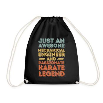 Ingénieur Mécanique Karaté rétro - Sac de sport léger - noir - Devant