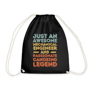 Mechanical Engineer Canoe retro - Drawstring Bag - black - Front