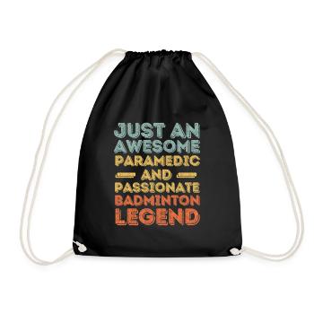 Paramedic Badminton retro - Drawstring Bag - black - Front