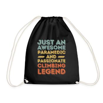 Paramedic climbing retro - Drawstring Bag - black - Front