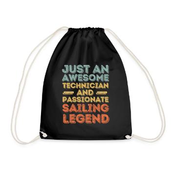 Technicien voile rétro - Sac de sport léger - noir - Devant