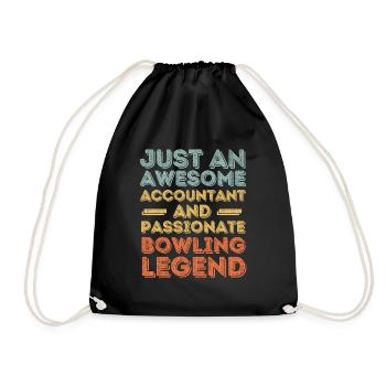 Buchhalter Bowling retro - Turnbeutel - Schwarz - Vorne