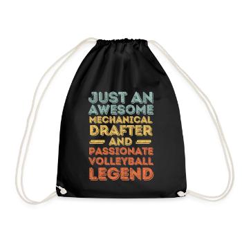 Technical draughtsman volleyball retro - Drawstring Bag - black - Front