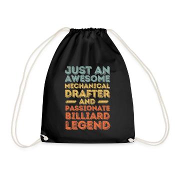 Technical draughtsman billiards retro - Drawstring Bag - black - Front