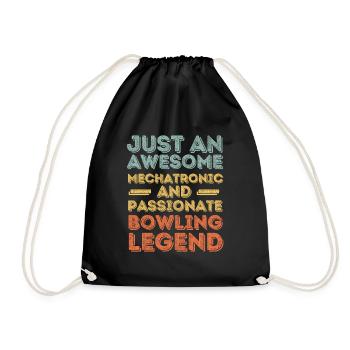 Mechatroniker Bowling retro - Turnbeutel - Schwarz - Vorne