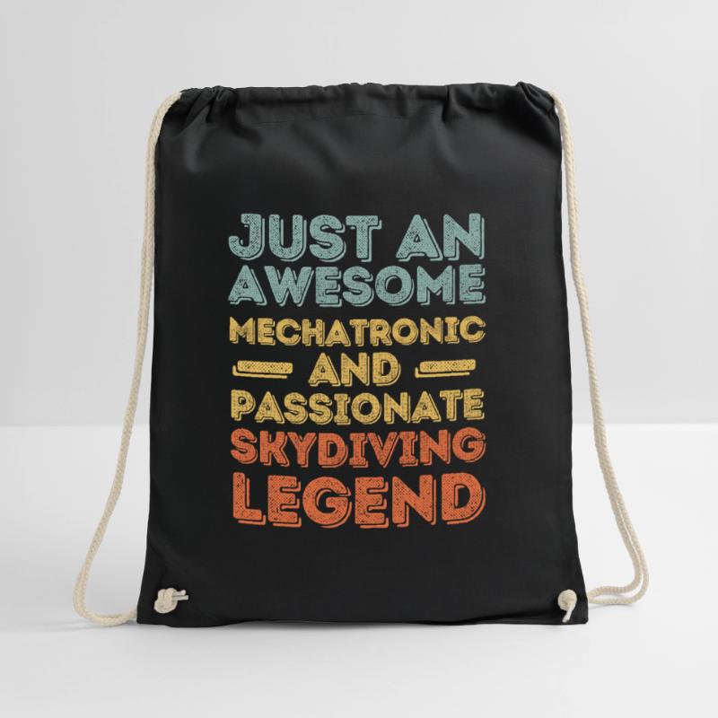 Mechatronics Engineer Skydiving retro Drawstring Bag