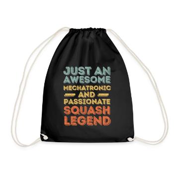 Mechatronics Squash retro - Drawstring Bag - black - Front
