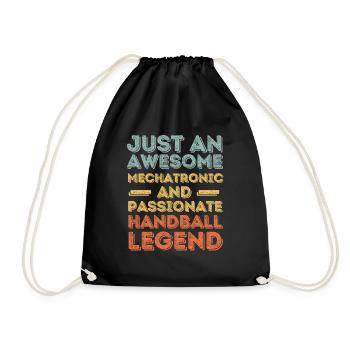 Mechatronics Handball retro - Drawstring Bag - black - Front