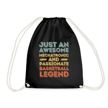 Mechatronics Basketball retro - Drawstring Bag - black - Front