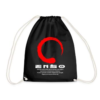 Enso bedeutet japanisches Kanji-Wortzeichen - Turnbeutel - Schwarz - Vorne