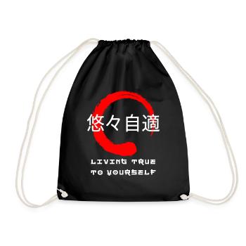 Sich selbst treu leben Japanische Kanji zitieren - Turnbeutel - Schwarz - Vorne