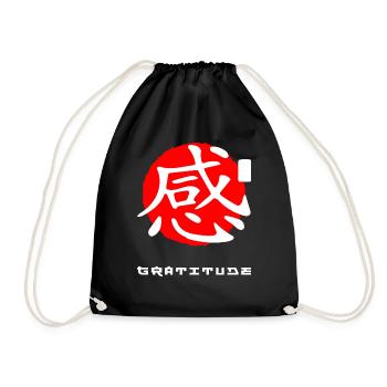 Dankbarkeit Japan zitiert japanische Kanji-Wörter - Turnbeutel - Schwarz - Vorne