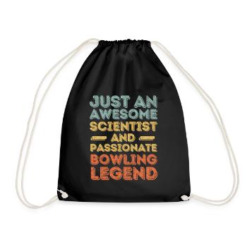Wissenschaftler Bowling retro - Turnbeutel - Schwarz - Vorne