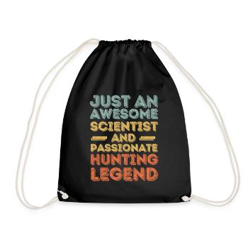 Scientists hunting retro - Drawstring Bag - black - Front