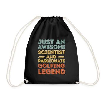 Wissenschaftler Golf retro - Turnbeutel - Schwarz - Vorne