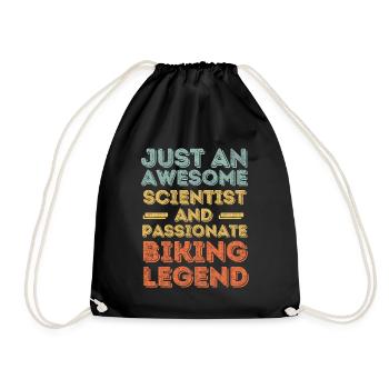 Scientist cycling retro - Drawstring Bag - black - Front