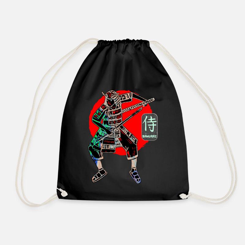 Samurai Krieger Schwert Japanische Kunst Sieg Kanji - Turnbeutel - Schwarz