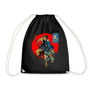 Samurai Krieger Schwert Japanische Kunst Stärke Kanji - Turnbeutel - Schwarz - Vorne