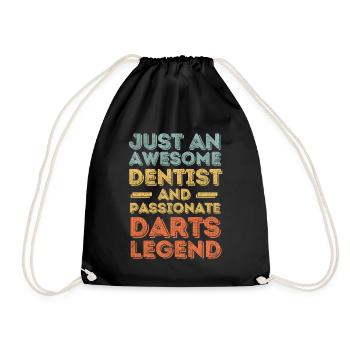Dentist Darts retro - Drawstring Bag - black - Front