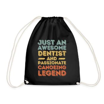 Dentist canoe retro - Drawstring Bag - black - Front