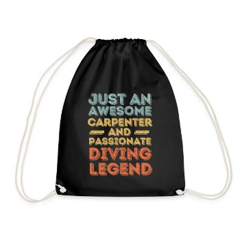 Zimmermann Diving retro - Drawstring Bag - black - Front