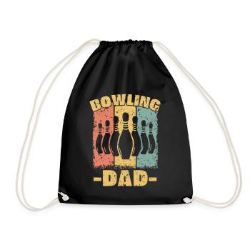 Bowling Papa retro - Turnbeutel - Schwarz - Vorne