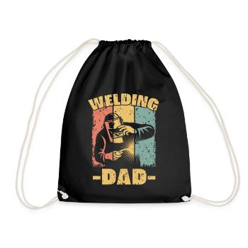 Welding dad retro - Drawstring Bag - black - Front
