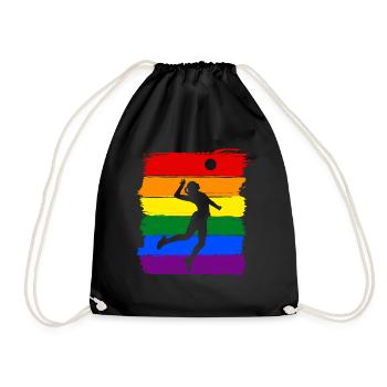 Women Volleyball LGBT - Drawstring Bag - black - Front