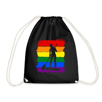 Frauen Paddleboard LGBT - Turnbeutel - Schwarz - Vorne