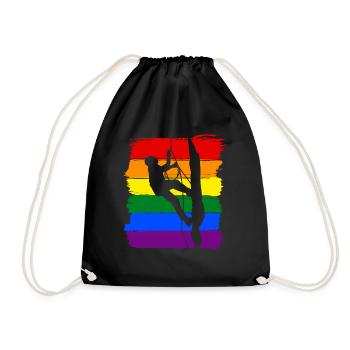 Climbing LGBT Pride - Drawstring Bag - black - Front