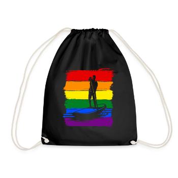 Paddleboard LGBT Pride - Turnbeutel - Schwarz - Vorne