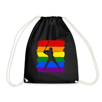 Baseball LGBT Pride - Turnbeutel - Schwarz - Vorne
