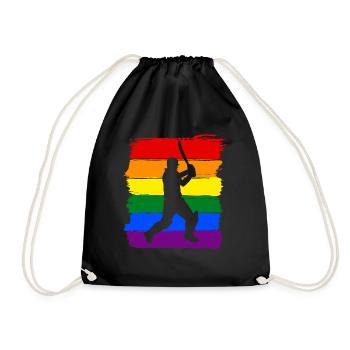 Cricket LGBT Pride - Turnbeutel - Schwarz - Vorne