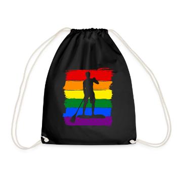 Paddleboard LGBT Pride - Turnbeutel - Schwarz - Vorne