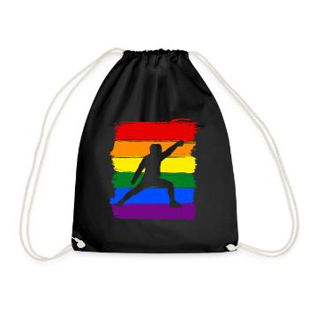 Fechten LGBT Pride - Turnbeutel - Schwarz - Vorne