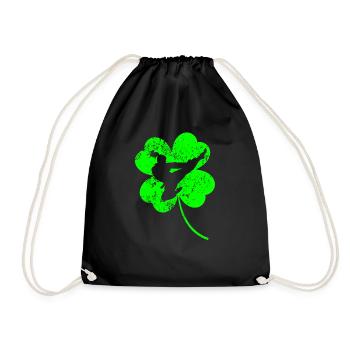 Taekwondo Karate St. Patrick's day shamrock - Drawstring Bag - black - Front
