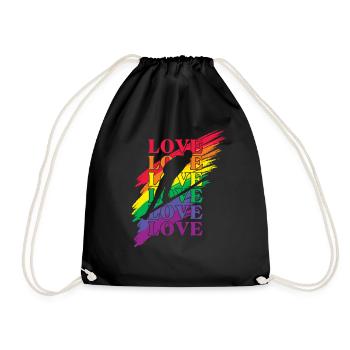 Skispringen LGBT Pride - Turnbeutel - Schwarz - Vorne