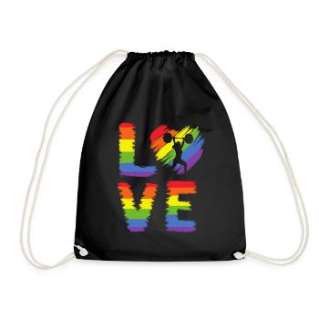 Weightlifting LGBT Pride - Drawstring Bag - black - Front