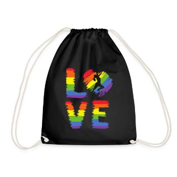 Frauen Klettern LGBT Pride - Turnbeutel - Schwarz - Vorne
