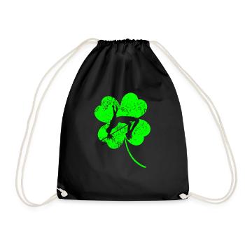 Hochspringendes St. Patrick's Day Kleeblatt - Turnbeutel - Schwarz - Vorne