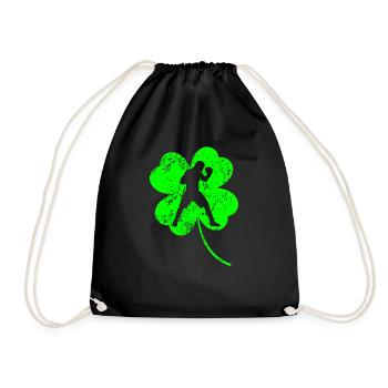 Boxer St. Patrick's day shamrock - Drawstring Bag - black - Front