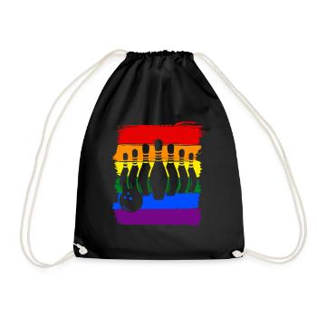 Bowling LGBT Pride - Drawstring Bag - black - Front