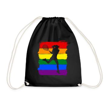 Damen Tennis LGBT - Turnbeutel - Schwarz - Vorne