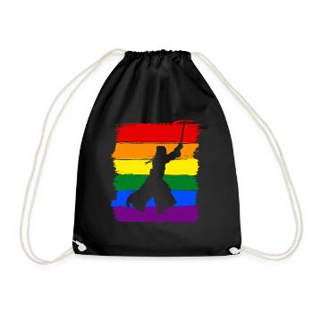 Kendo LGBT Pride - Drawstring Bag - black - Front